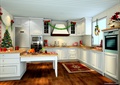 厨房设计,橱柜,冰箱,餐桌