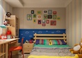 儿童房设计,床,书桌,书柜