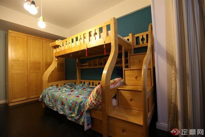儿童房,高低床,衣柜