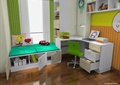 儿童房设计,书桌,坐凳,书架