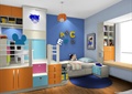 儿童房设计,床,游戏区,衣柜