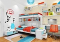 儿童房,高低床,书桌,椅子,置物架