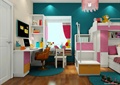 儿童房设计,书桌,书架,储物柜,楼梯