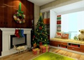 儿童房,圣诞树,壁炉,飘窗