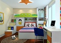 儿童房设计,高低床,书桌,楼梯