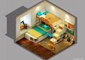 儿童房,高低床,榻榻米式床,飘窗