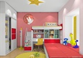 儿童房设计,床,书桌,榻榻米,衣柜