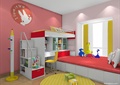 儿童房设计,床,榻榻米,书桌,楼梯,储物柜