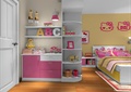 儿童房设计,床头柜,展示柜
