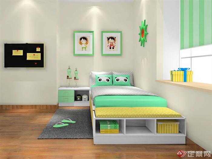 儿童房设计,床,装饰画