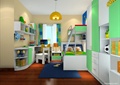 儿童房,高低床,衣柜,书柜,桌椅