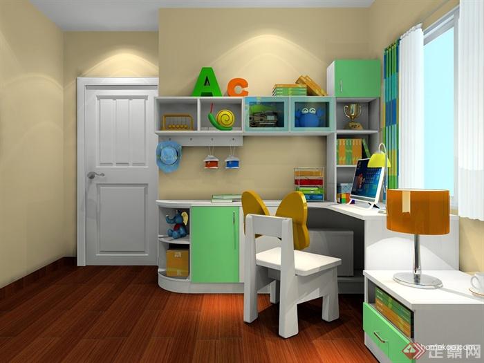 儿童房,书柜,桌椅,卧室门