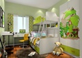 儿童房设计,高低床,衣柜,书桌