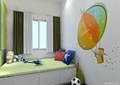 儿童房设计,床,墙绘
