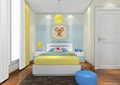 儿童房设计,床,床头柜