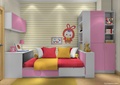 儿童房设计,沙发椅,衣柜,展示架