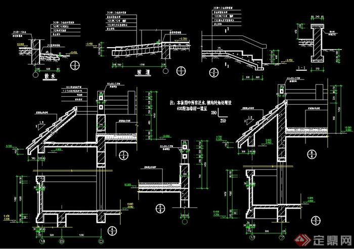 某欧式精致独立式别墅建筑设计cad施工图(2)