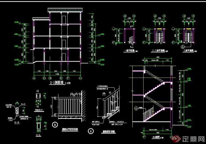 某欧式精致独立式别墅建筑设计cad施工图(4)