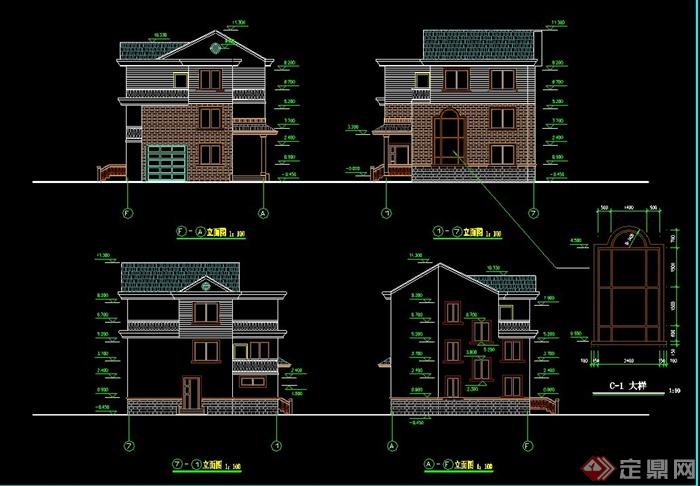 简单实用的新型农村住宅别墅设计cad施工图(1)