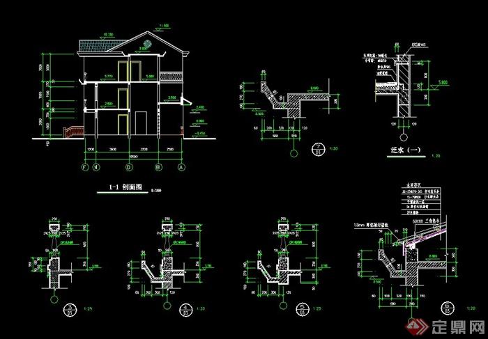 简单实用的新型农村住宅别墅设计cad施工图(2)