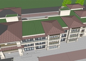 新古典幼儿园建筑设计cad模型方案