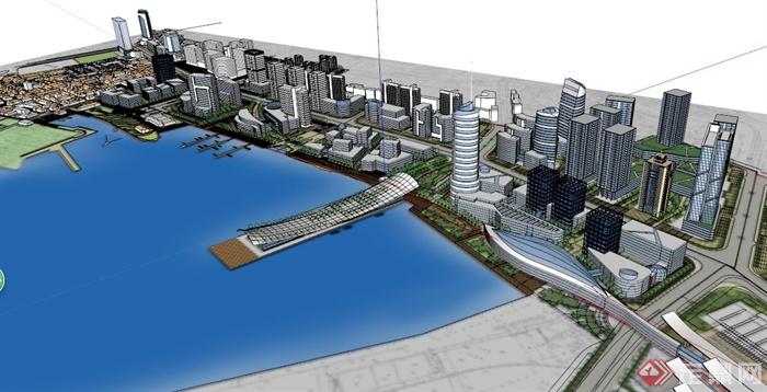 一个滨海城市城规设计SU模型(5)