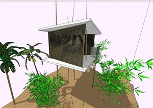 赖特设计林间小屋SU(草图大师)模型