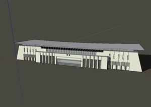 某市火车站建筑设计SU(草图大师)模型