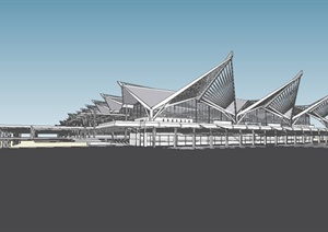 杭州某车站建筑设计SU(草图大师)模型
