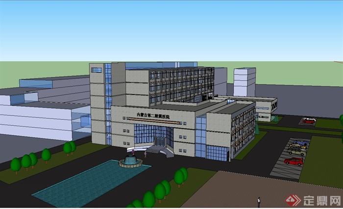 某现代医院住院部大楼设计SU模型(2)