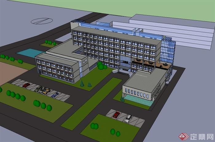 某现代医院住院部大楼设计SU模型(3)