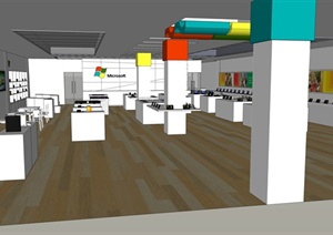 现代风格微软旗舰店室内设计SU(草图大师)模型