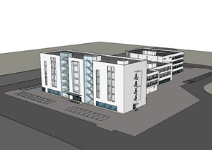 某现代医院建筑大楼设计SU(草图大师)模型