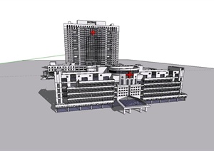 某现代红十字医院建筑设计SU(草图大师)模型