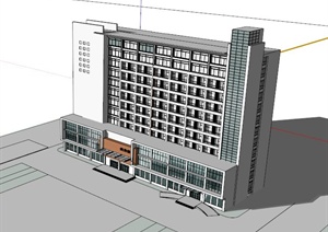 现代医院住院部建筑设计SU(草图大师)模型