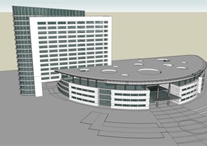 某现代风格医院疗养大楼设计SU(草图大师)模型