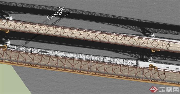 某现代跨江大桥设计SU模型(2)
