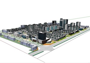 某现代住宅小区景观规划及小区建筑设计SU(草图大师)模型