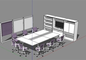 小型会议室办公家具合集SU(草图大师)模型