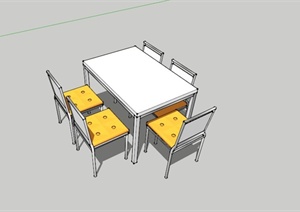 现代简约餐桌椅组合设计SU(草图大师)模型