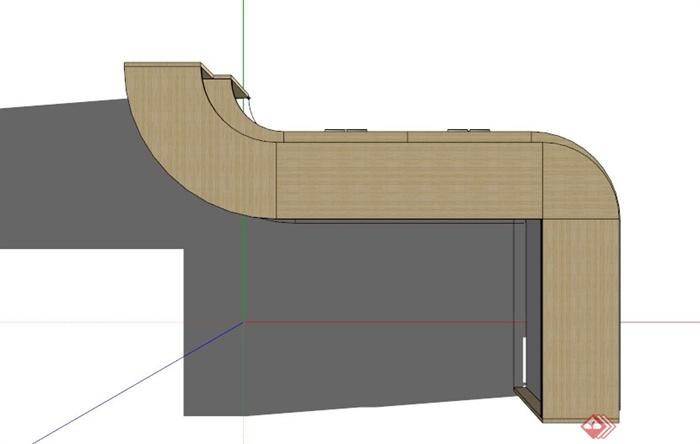 现代弧形储物柜设计SU模型(2)