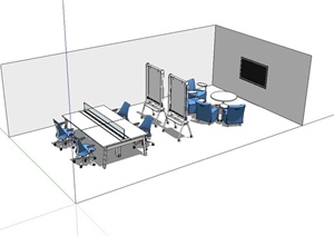 某现代简单的会议室设计SU(草图大师)模型