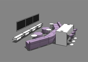 某现代高档室内会议办公室家具设计SU(草图大师)模型