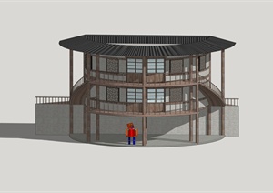 当地民居住宅楼设计SU(草图大师)模型