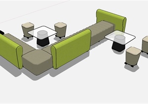 现代创意沙发组合SU(草图大师)模型