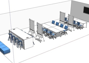 现代简约会议室家具组合设计SU(草图大师)模型