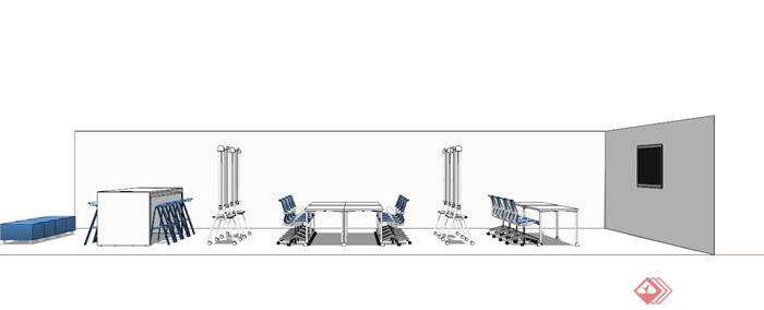 现代简约会议室家具组合设计SU模型(3)