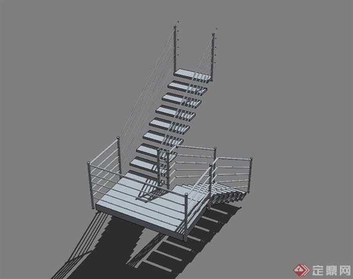某现代建筑构件楼梯设计su模型(2)