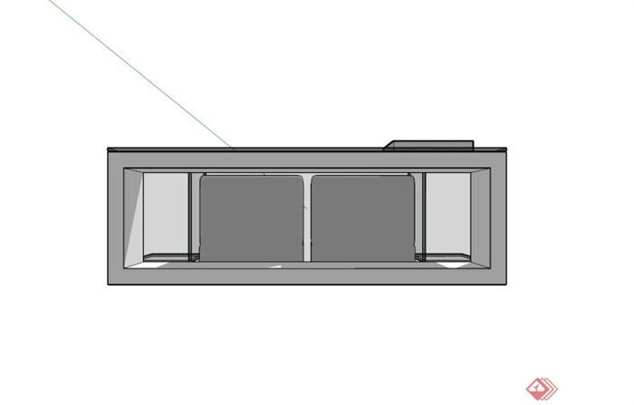 现代简约玻璃桌凳组合设计SU模型(3)