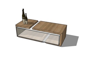 某现代简约风格办公室家具置物桌设计SU(草图大师)模型